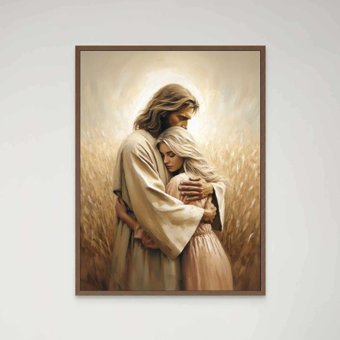 Trusting Him Christian Art Jesus Hugging Girl Art Jesus Wall Art Lds Painting Bible Jesus And Woman Jesus Art Christ Png