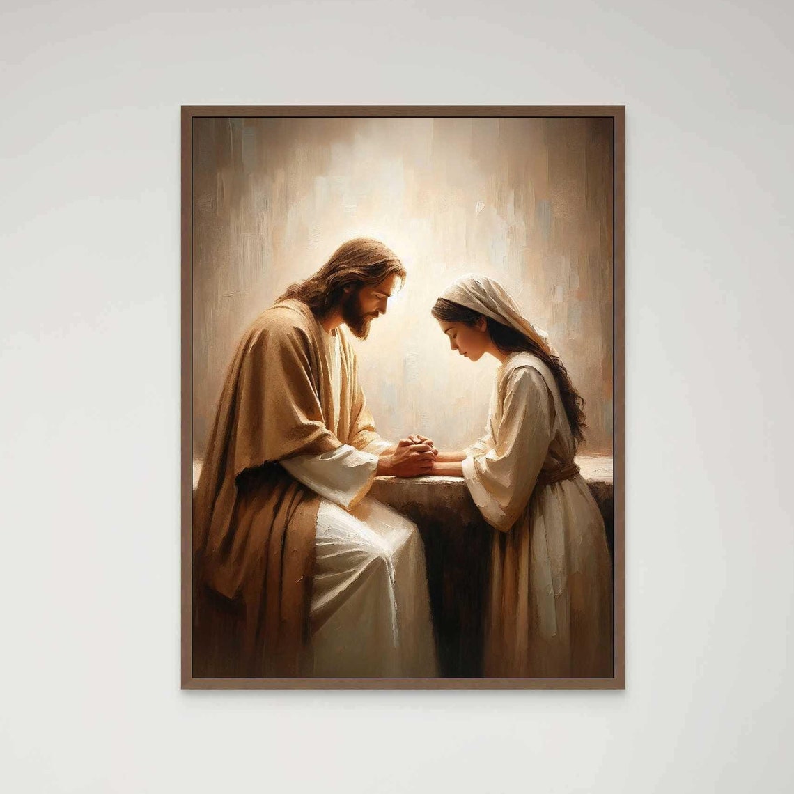 Comfort In Faith Christian Wall Art Jesus With Woman Jesus Christ Painting Lds Painting Bible Art Jesus Heals A Woman Jesus Wall Art