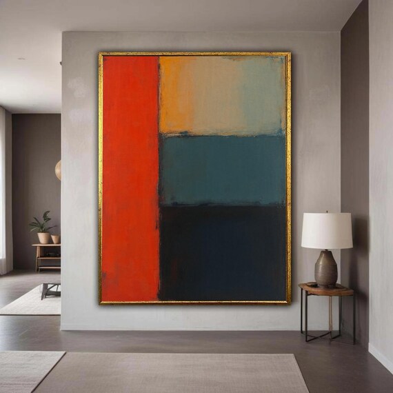 Mark Rothko Inspired Abstract Canvas Bold Color Block Wall Art Modern Minimalist Print Contemporary Home Gift Decor