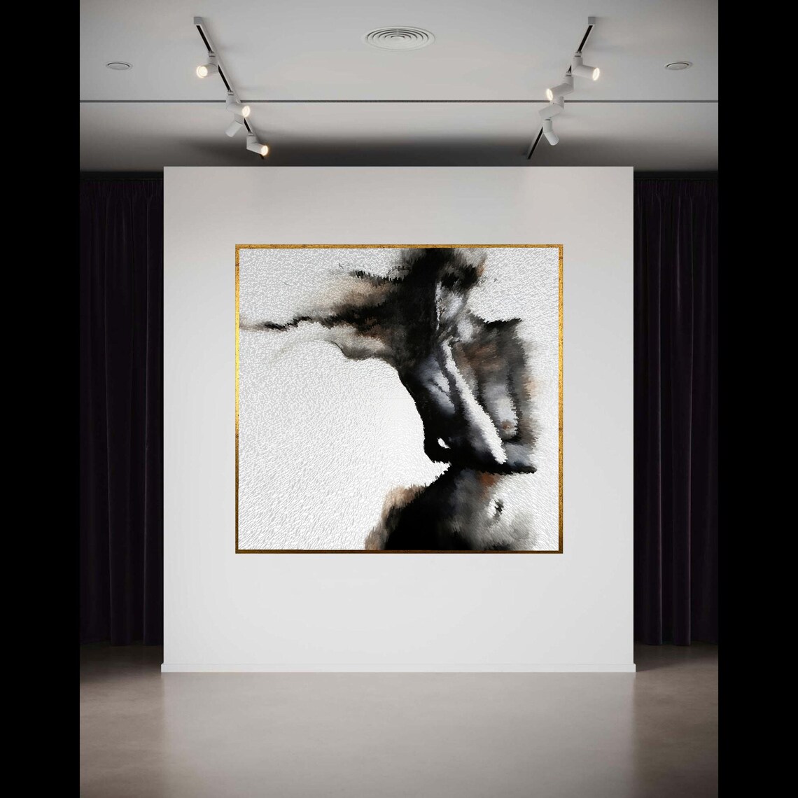 Abstract Profile Silhouette Canvas Modern Minimalist Wall Art Black And White Decor Contemporary Figure Gift Home