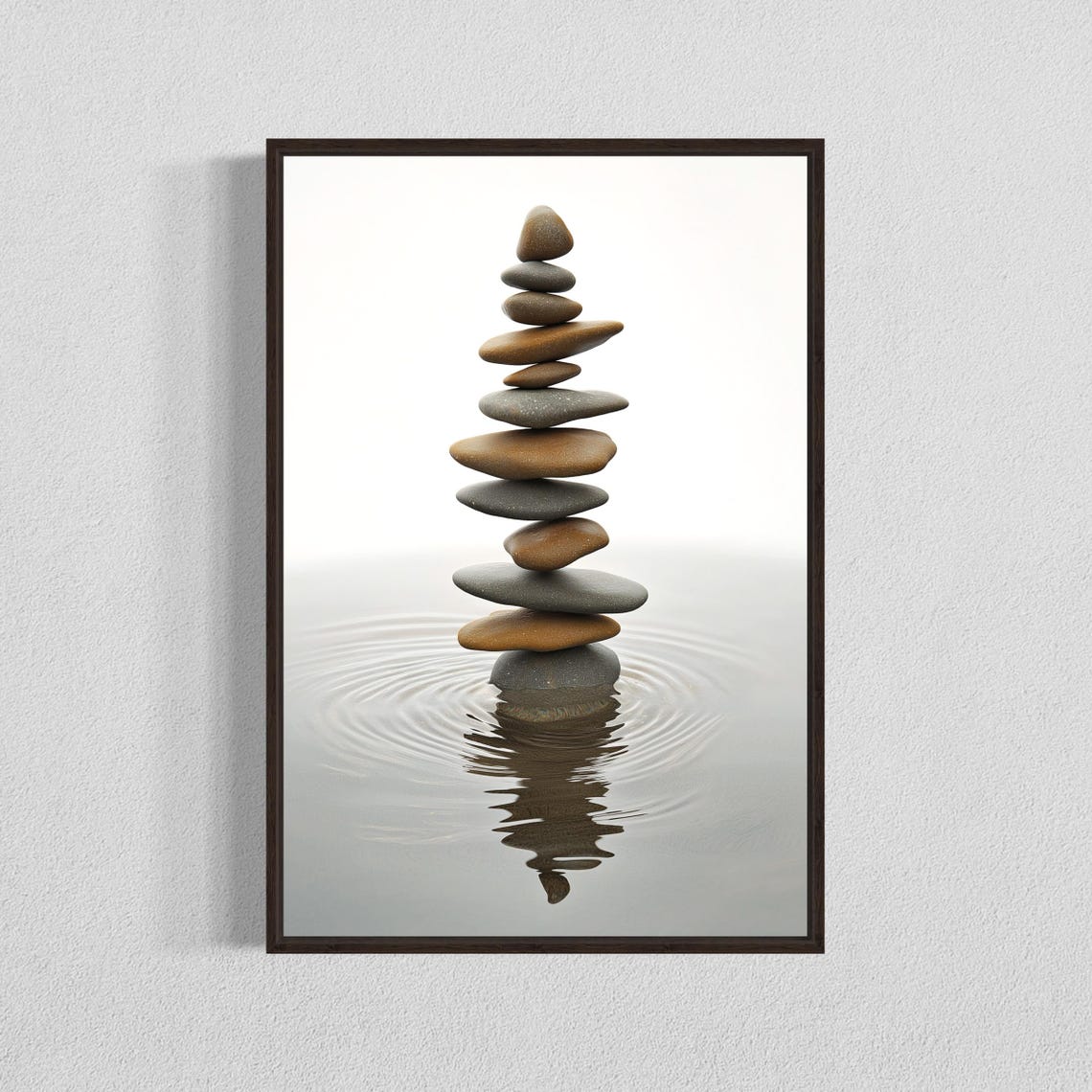 Balancing Rocks Wall Art Zen Stones Beach Print Minimalist Coastal Decor