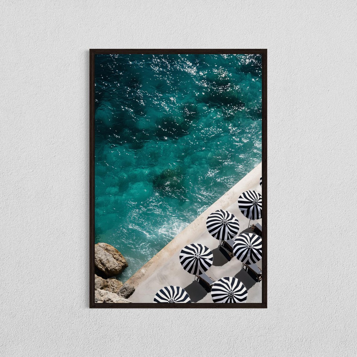 Coastal Umbrella View Ocean Photography Art Print