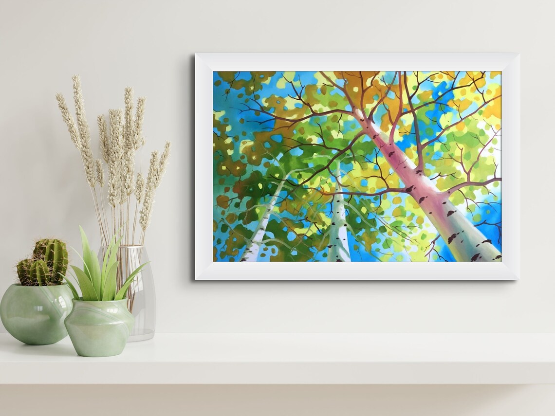 Abstract Birch Forest Art Print, Contemporary Landscape - Image 4