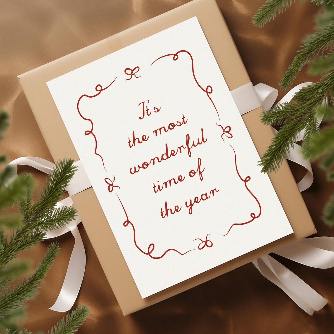 Most Wonderful Time of the Year Red Script Christmas Wall Art - Image 3