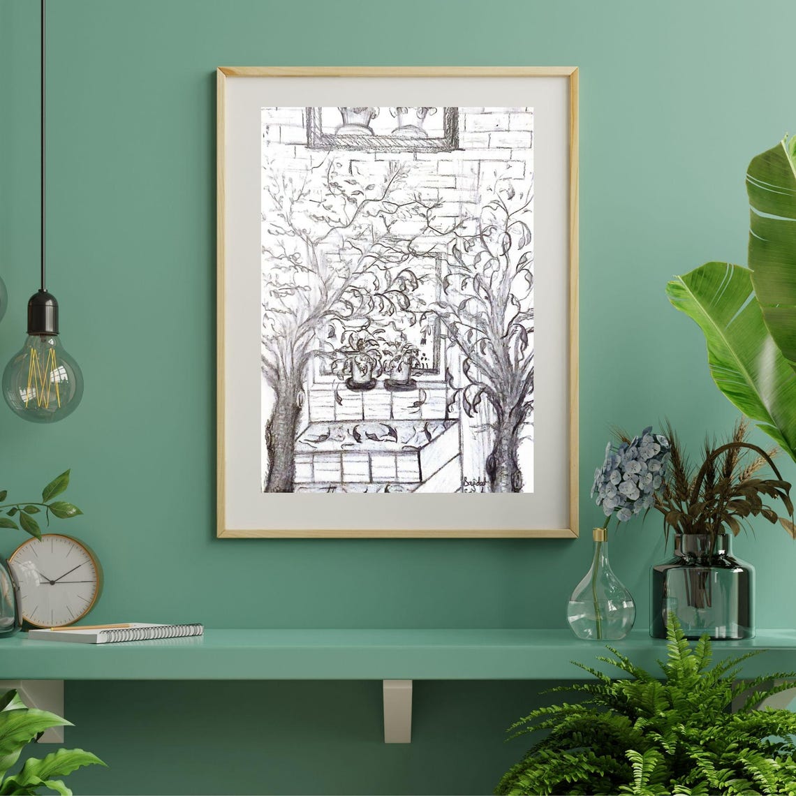 Trees Charcoal Pencil Wall Art Product Home Decor