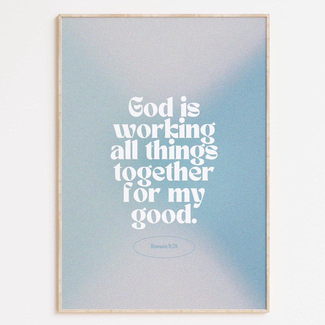 God Is Working All Things Romans 8:28 Retro Scripture Poster