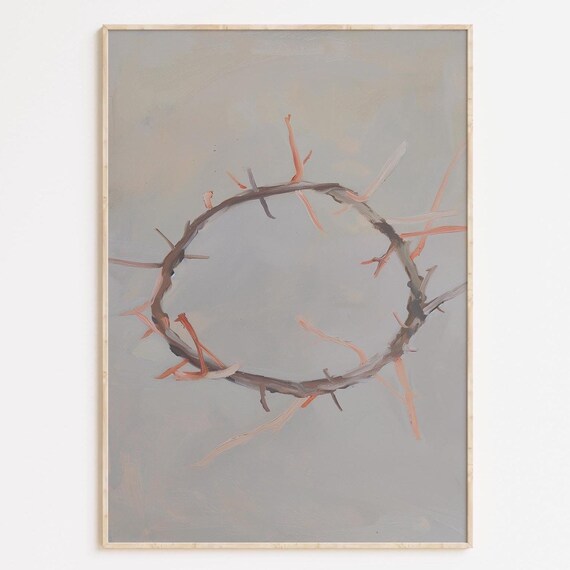 Crown Of Thorns Abstract Minimalist Easter Christian Art Poster