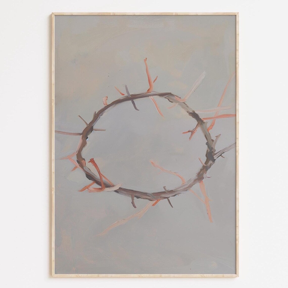 Crown Of Thorns Abstract Minimalist Easter Christian Art Poster