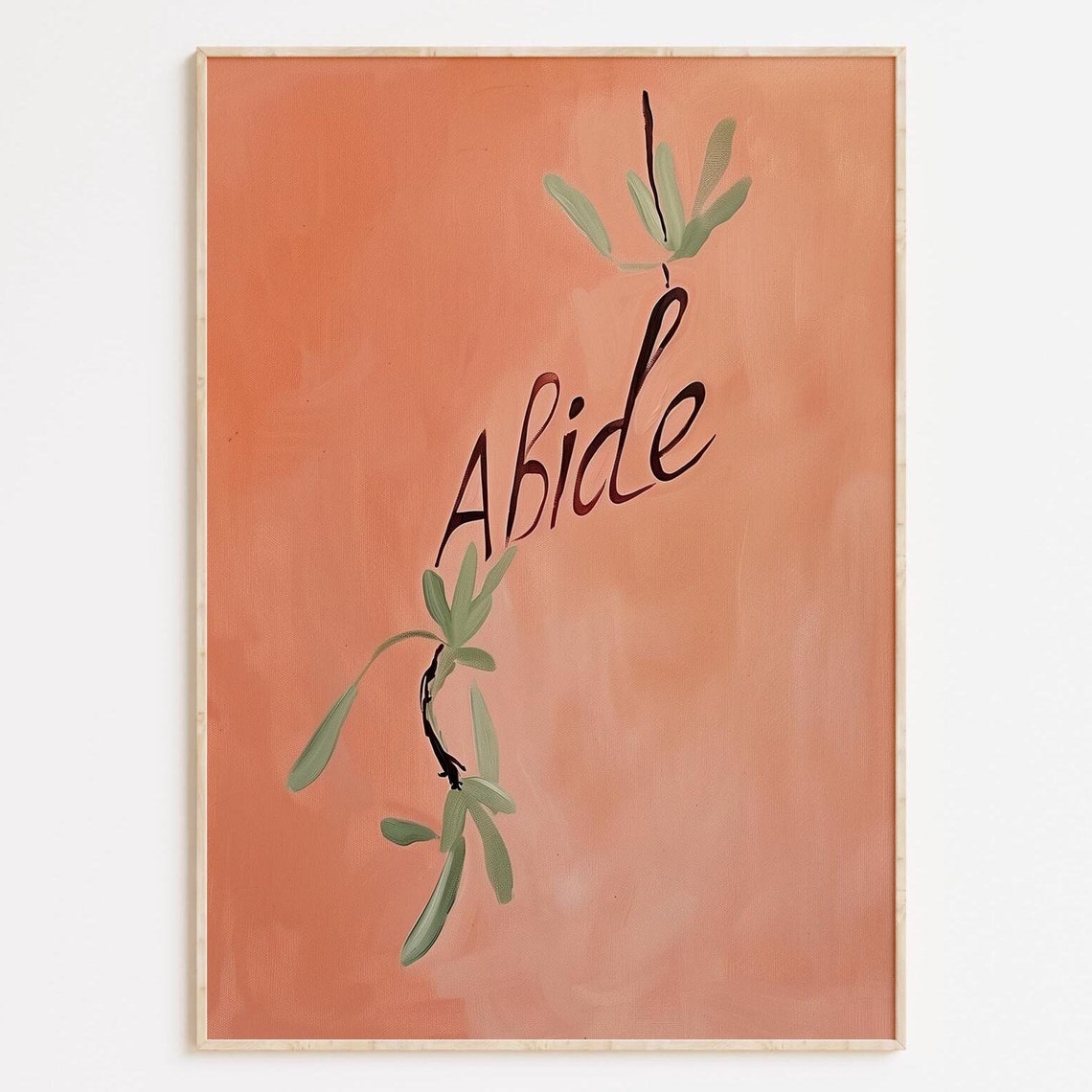 Abide Botanical Christian Art Print Terracotta Green