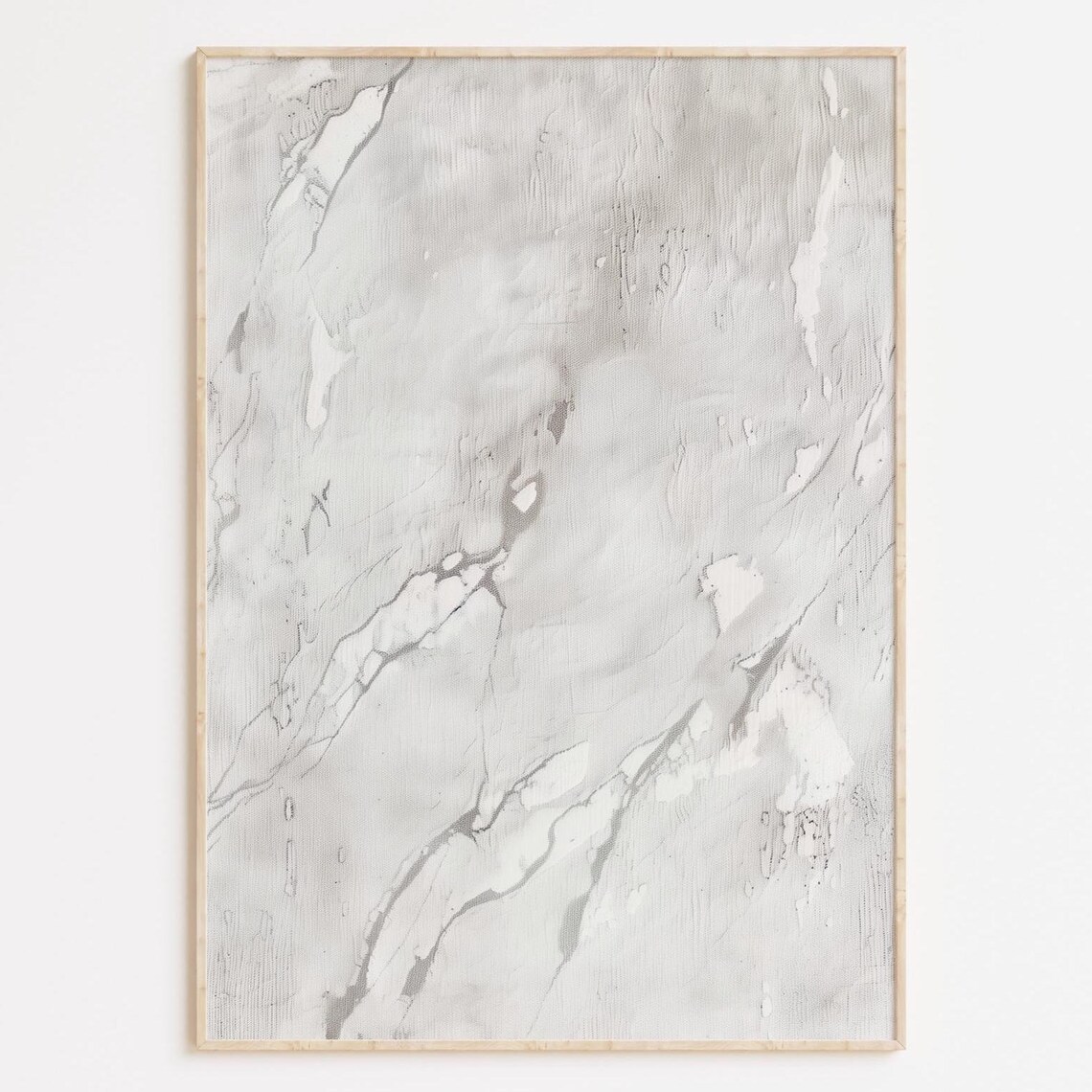 Elegant Neutral Gray Marble Texture Minimalist Abstract Wall Art