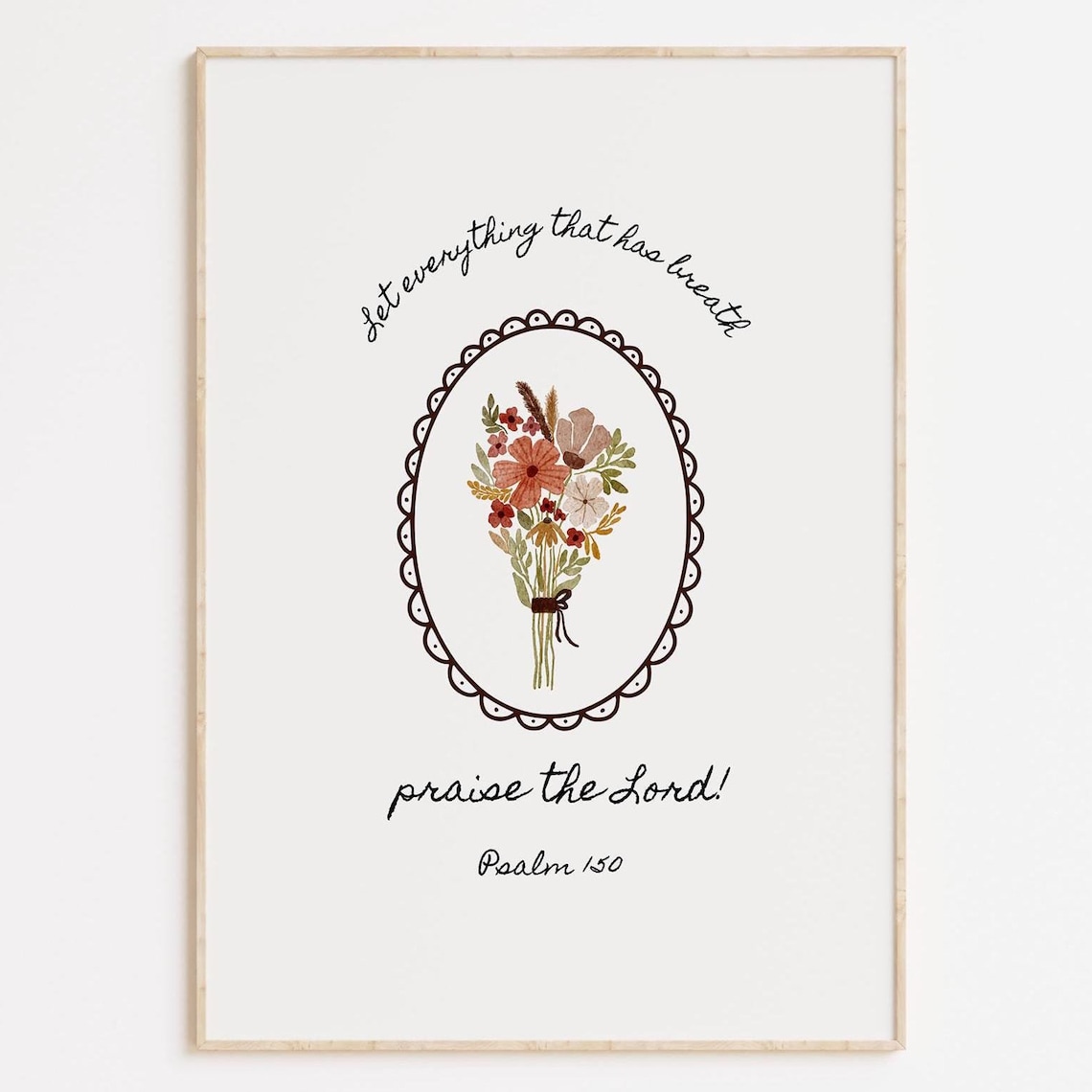 Psalm 150 Praise The Lord Wildflower Faith Scripture Art Poster