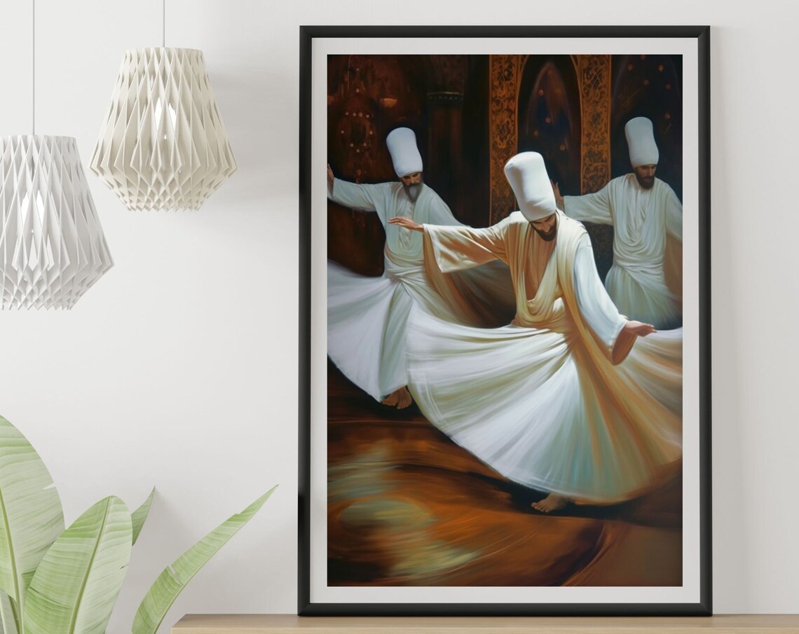 Whirling Dervish Sufi Dance Painting Turkish Middle Eastern Poster