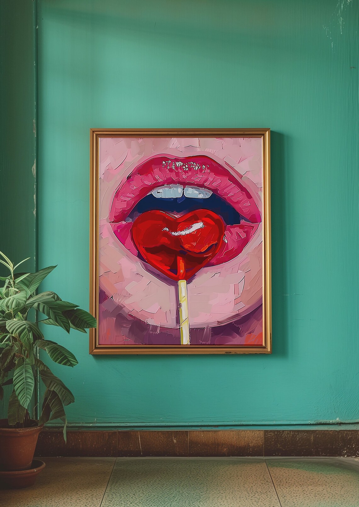 Lollipop Heart Pop Art Print, Maximalist Decor - Image 2