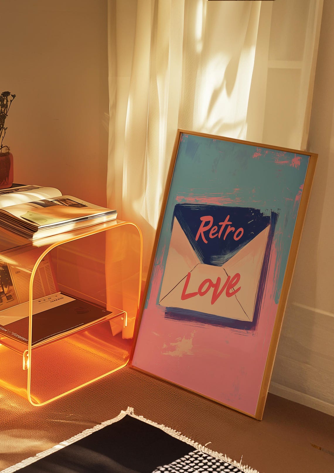 Retro Love Painted Envelope Typography Pop Art Wall Decor Poster - Image 4