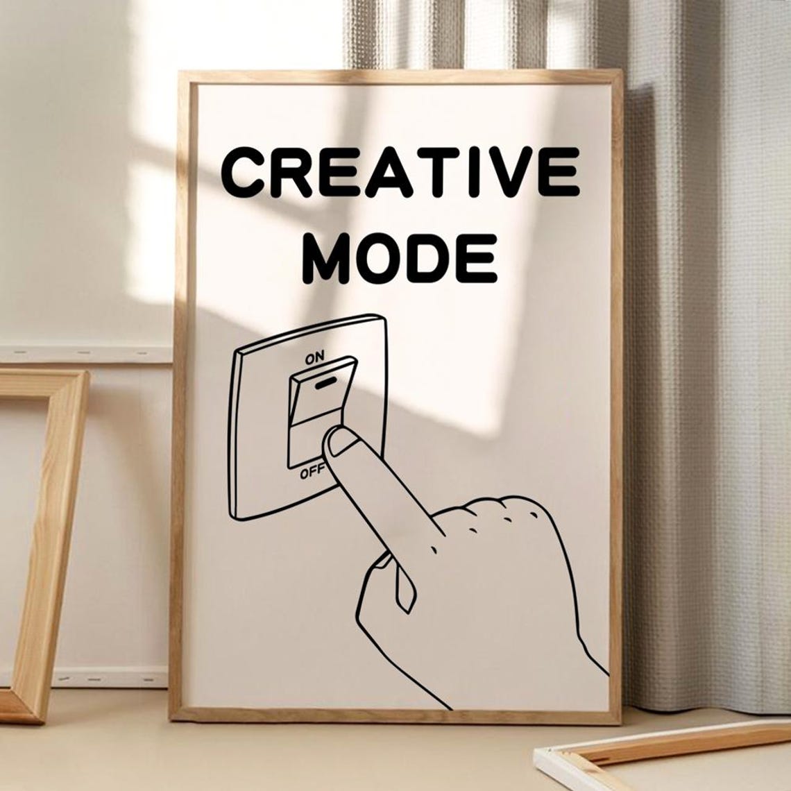 Creative Mode Light Switch Funny Artist Studio Office Decor Poster