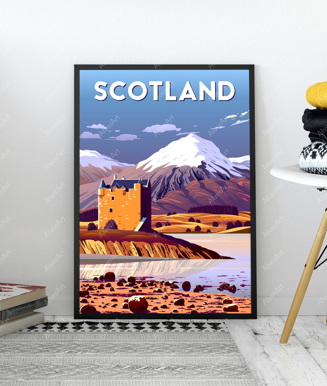 Scotland Poster Scotland Travel Print Mountain Wall Art Art Unframed - Image 3