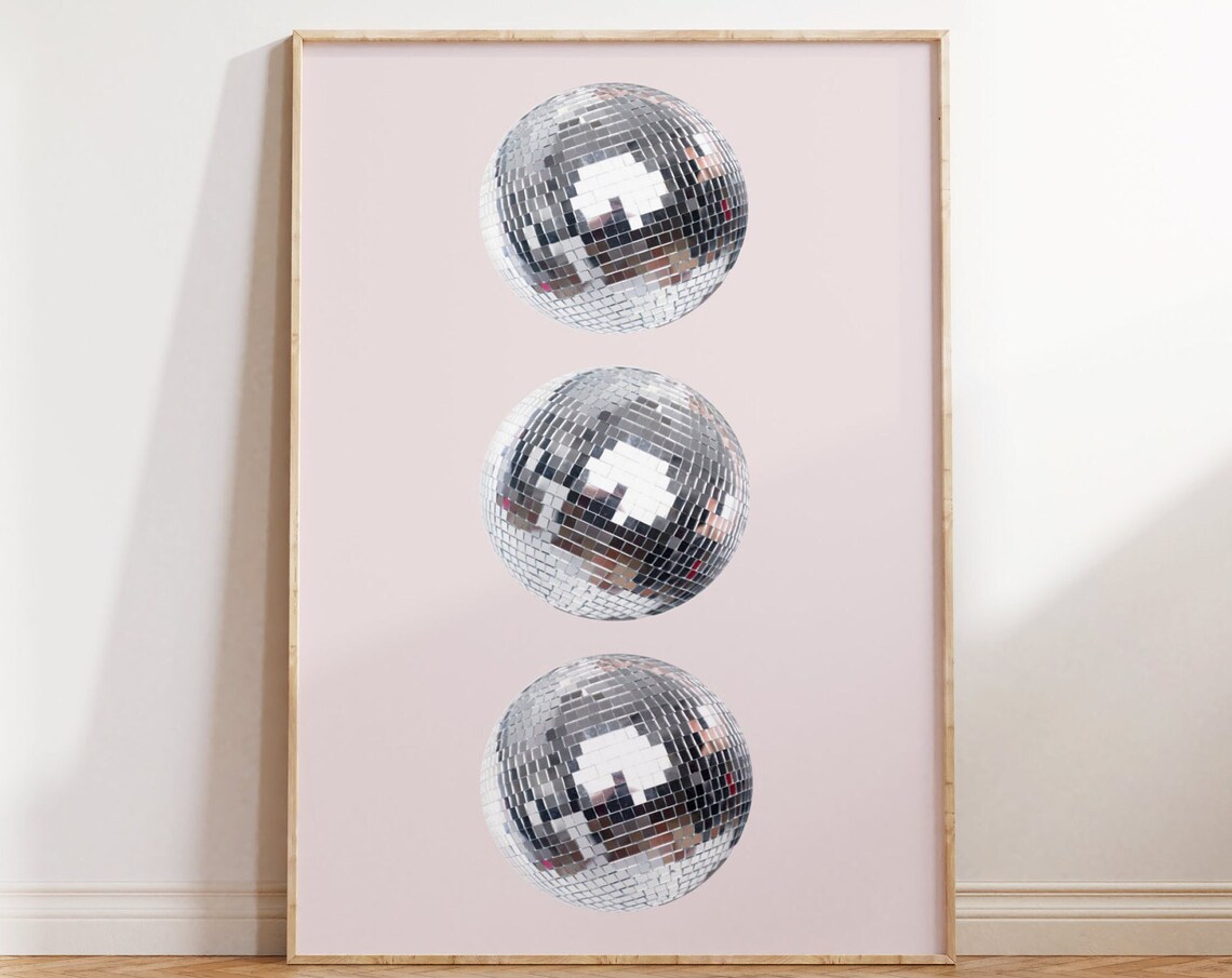 Disco Ball Art Print, Y2K Retro 90s Decor