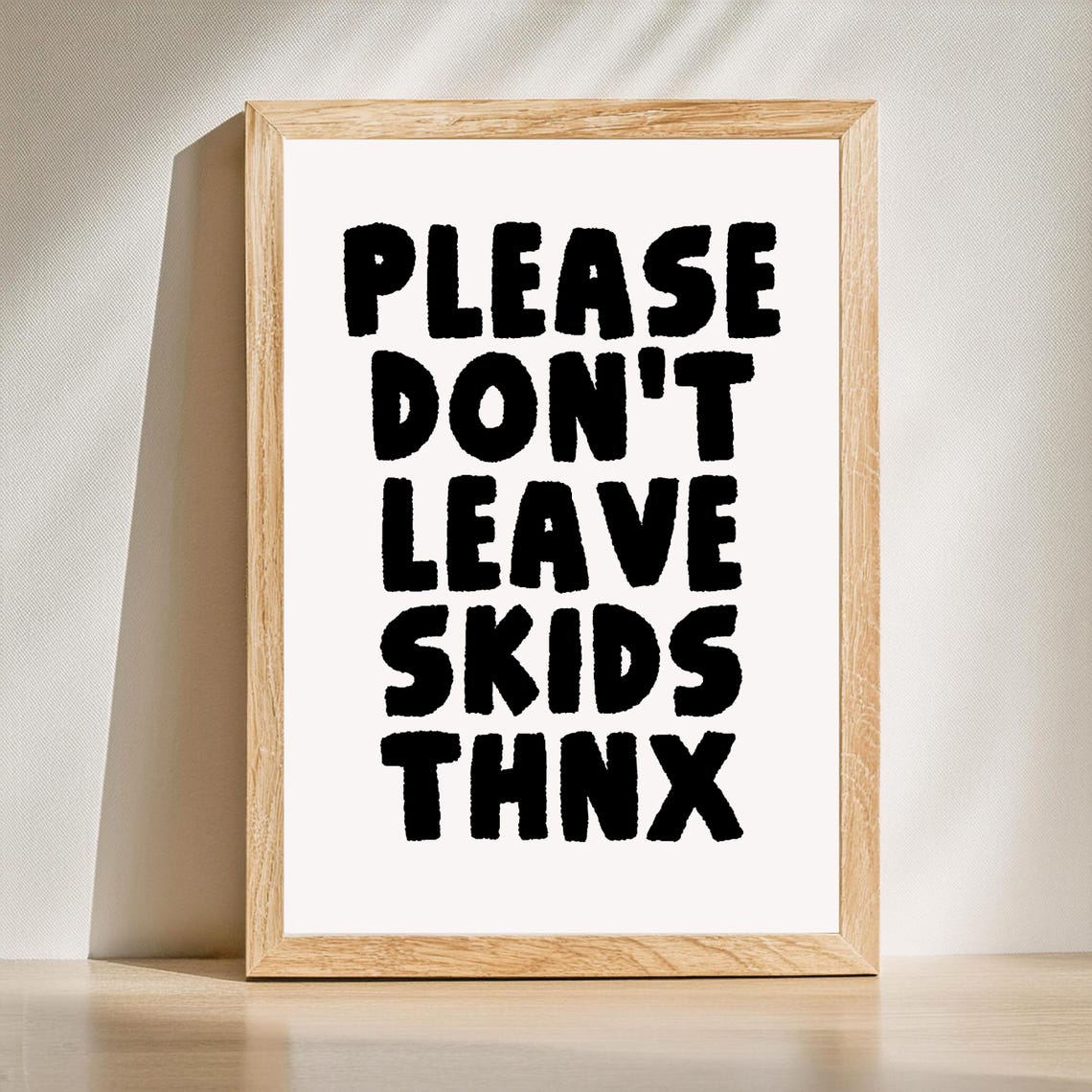 Please Do Not Leave Skids Thnx Funny Bathroom Quote Wall Art