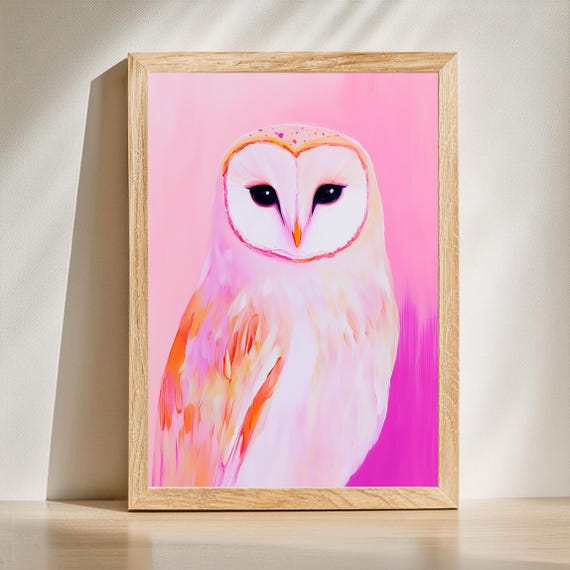 Preppy Halloween Wall Art Pink Print Autumn Pastel Decor