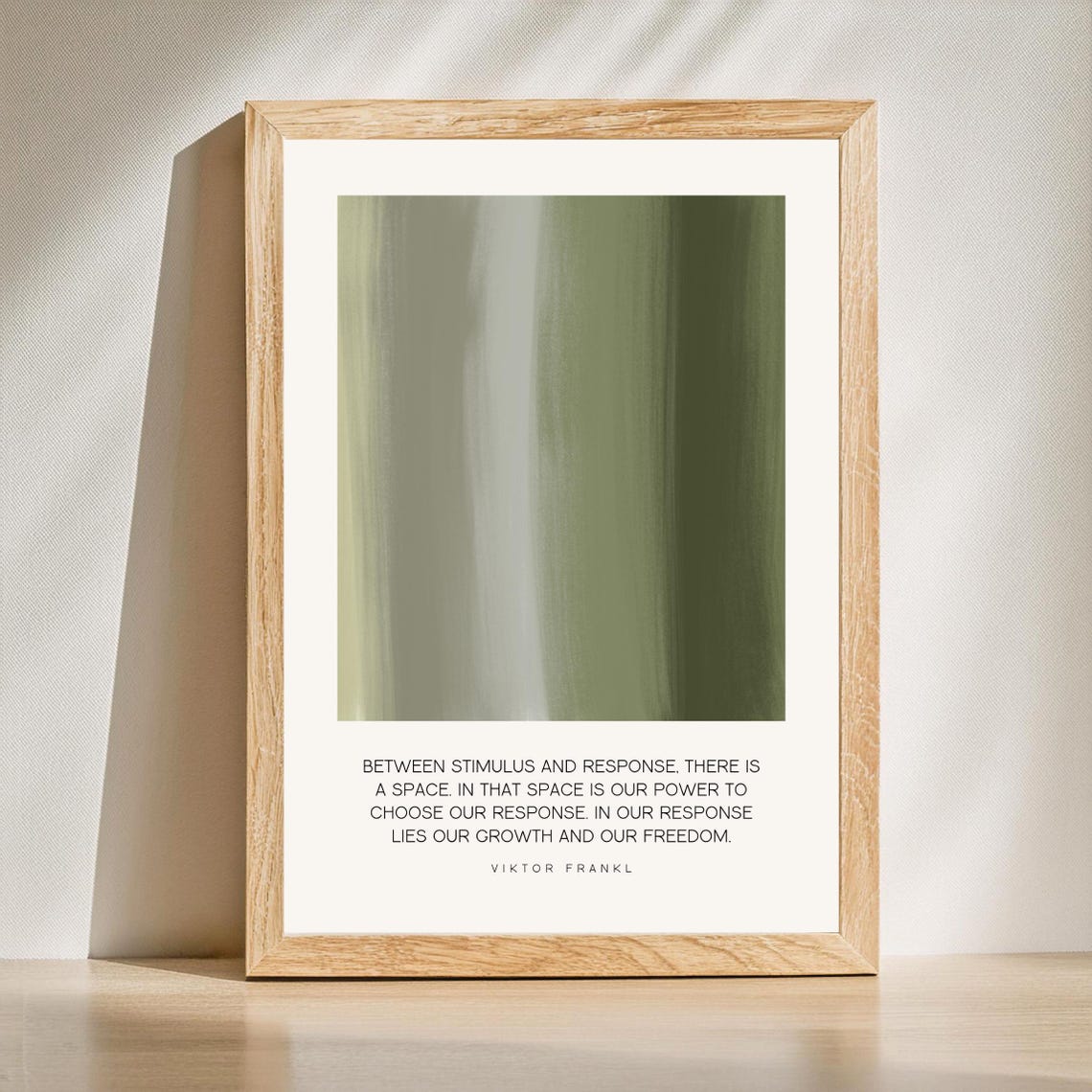Viktor Frankl Choice and Freedom Quote Green Abstract Poster