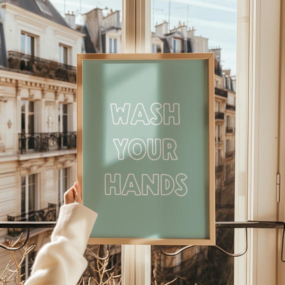 Green Bathroom Wall Print Art Decor Dorm Girly Funny