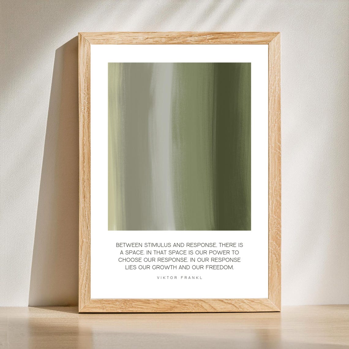 Between Stimulus and Response Viktor Frankl Green Abstract Poster