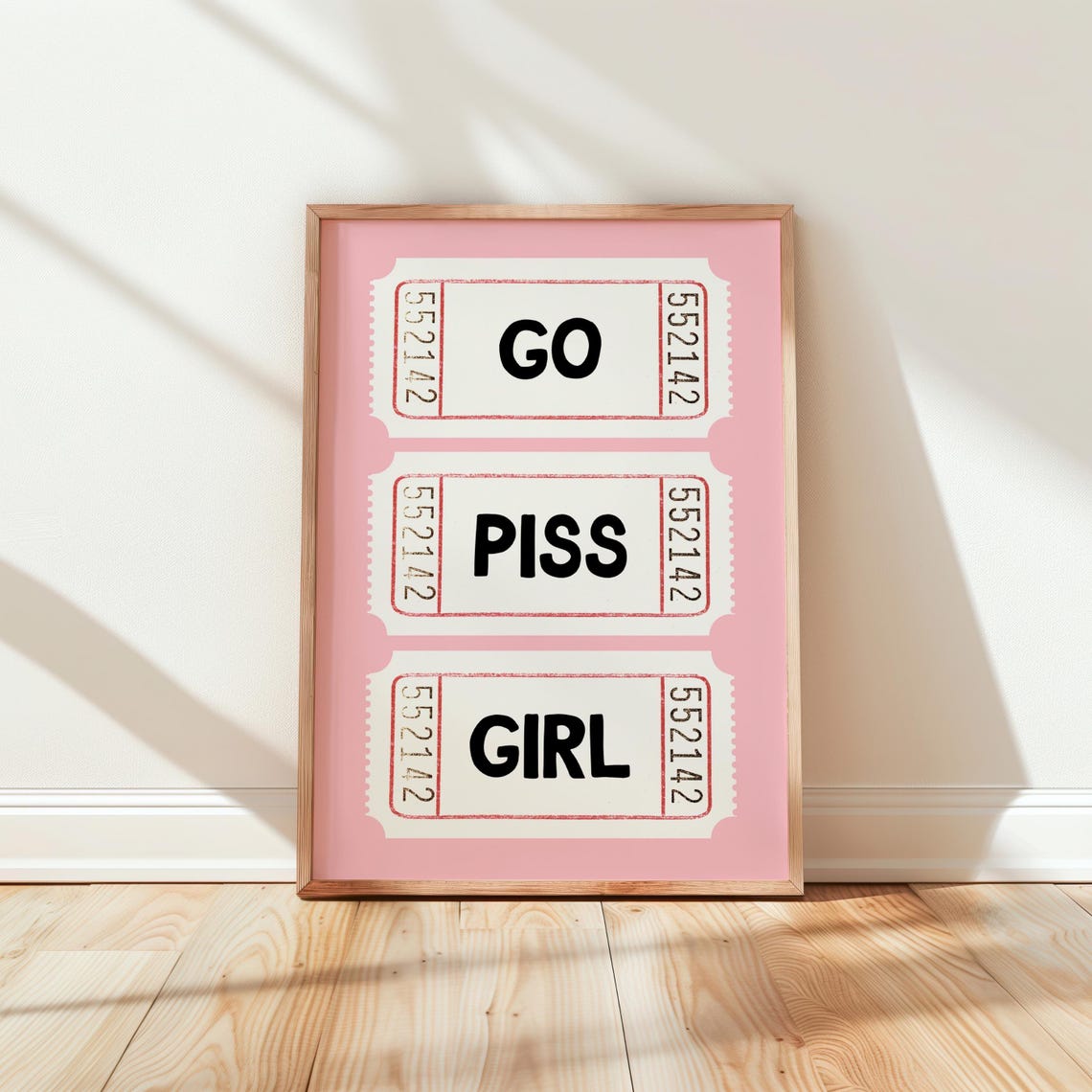 Pink Bathroom Wall Print Art Decor Dorm Girly Funny