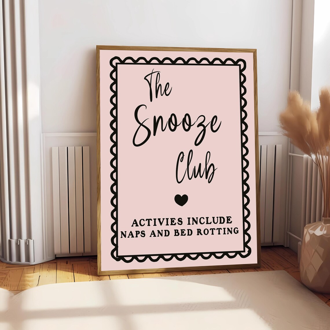 The Snooze Club Retro Pink Funky Preppy Art Print - Image 2