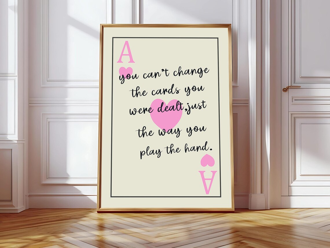 Preppy Playing Card, Vintage Typography Poster