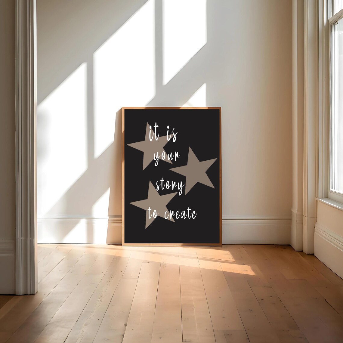 It Is Your Story To Create Starry Black Motivational Quote Poster - Image 4