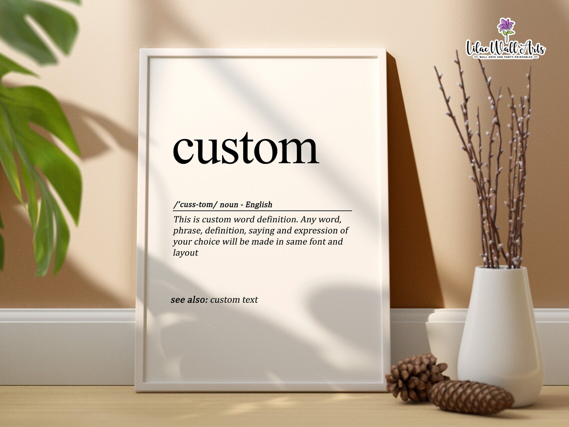 Custom Definition Art Print, Personalized Dictionary Style