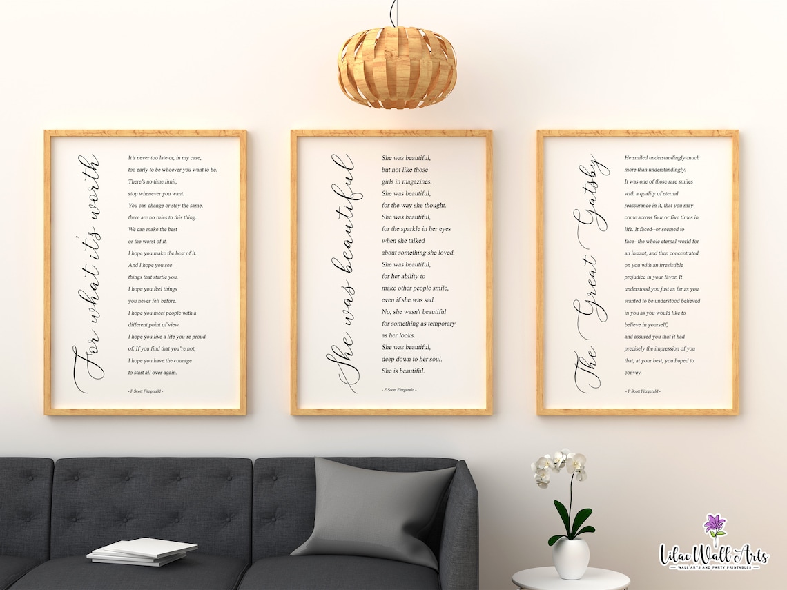 F. Scott Fitzgerald Quotes, Great Gatsby Art Print - Image 5