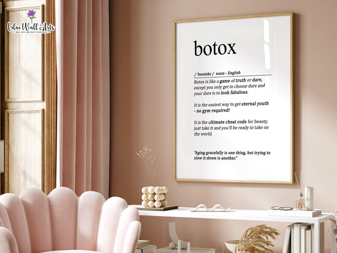 Botox Definition Funny Beauty Clinic Dictionary Style Print Artwork - Image 6