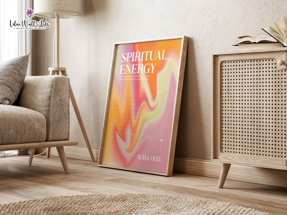 Spiritual Energy Orange Aura Alignment Universe Manifestation Poster - Image 6