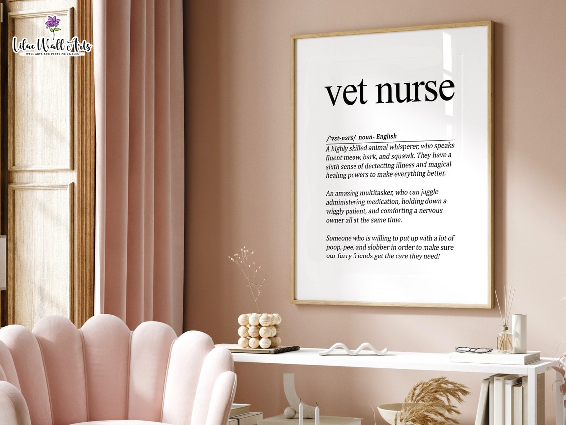 Vet Nurse Definition Frame Art Veterinary Nurse Appreciation Poster - Image 4