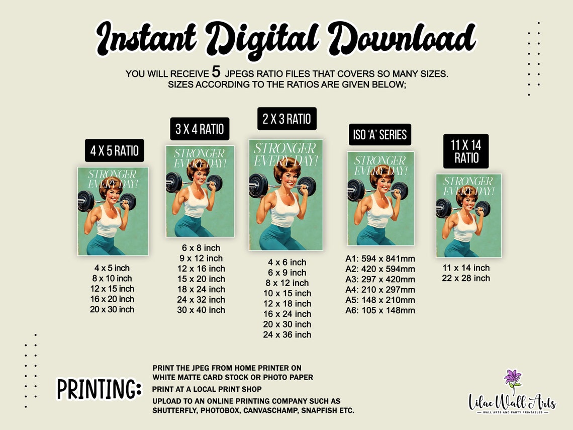 Exercise Poster Gym Wall Art Print Workout Poster Gym Art Print Fitness Poster Gym Sign 1950s Wall Dcor Home Gym Dcor Fitness Print - Image 3