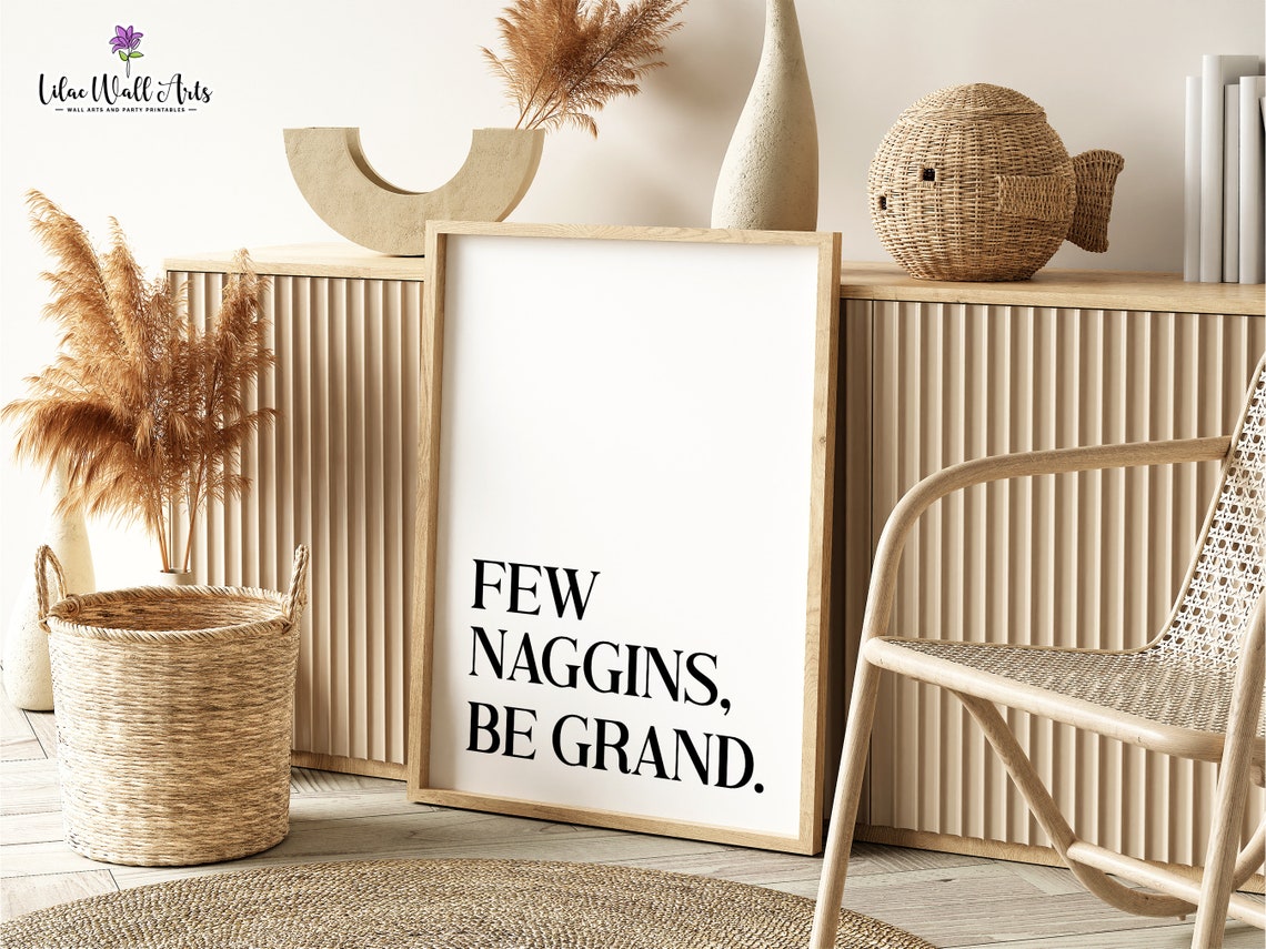Few Naggins Be Grand Irish Slang Funny Typography Cream Poster - Image 5
