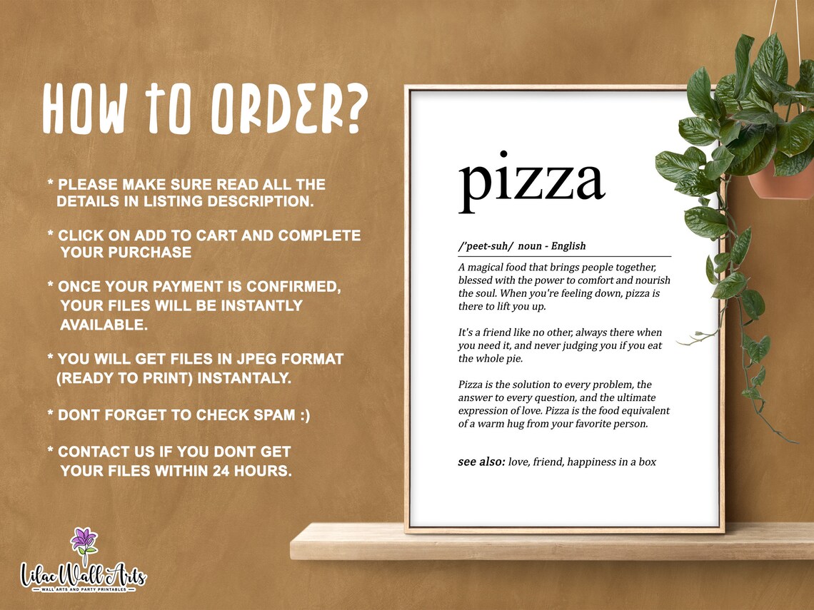 Pizza Funny Kitchen Poster, Love and Pizza - Image 2