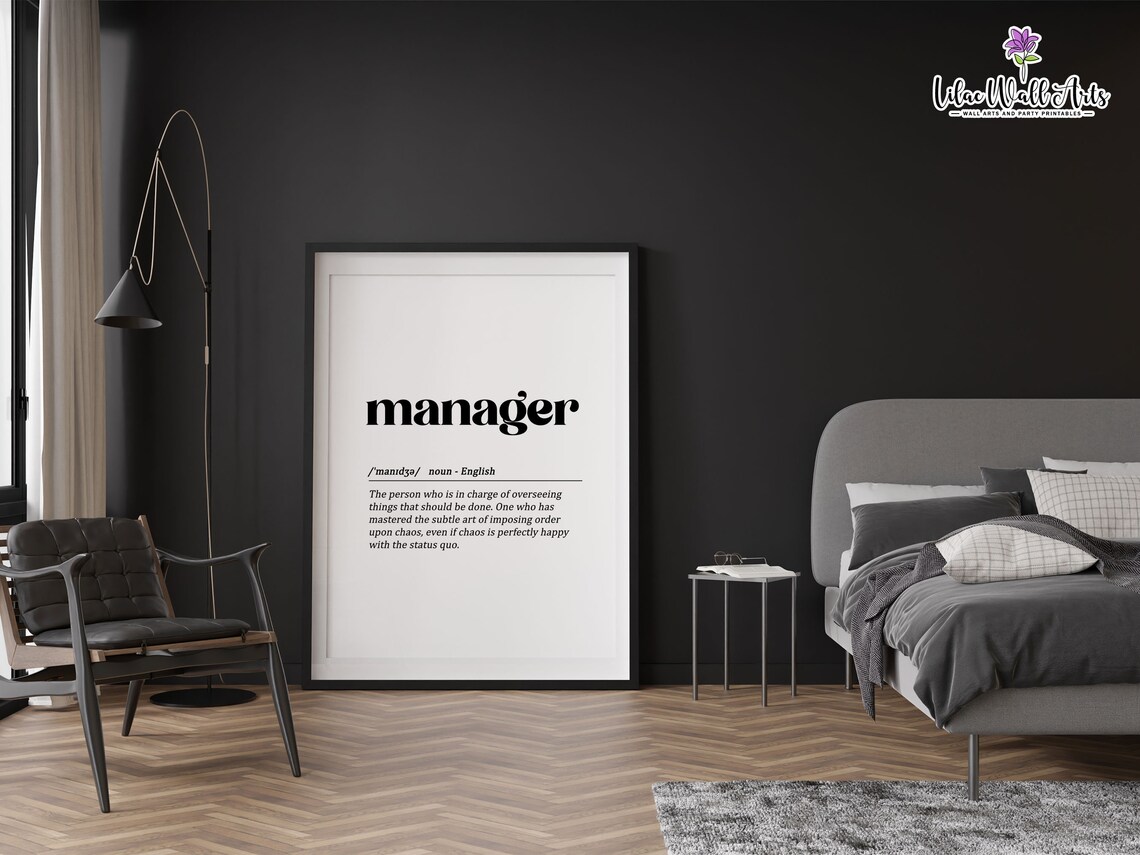 Manager Definition Art Print, Office Desk Decor - Image 5