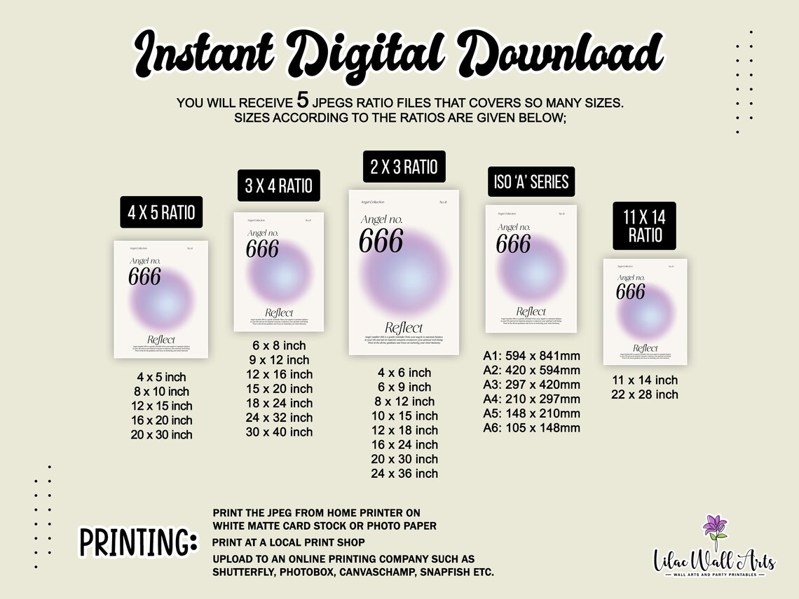 Angel Number 666 Reflect Purple Aura Inner Harmony Spiritual Poster - Image 3