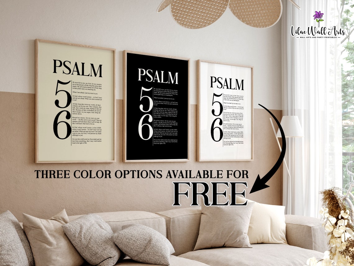 Psalm 56 Print When I Am Afraid Christian Minimalist Scripture Psalm Trust In The Lord Biblical Posters Biblical Art Modern - Image 5