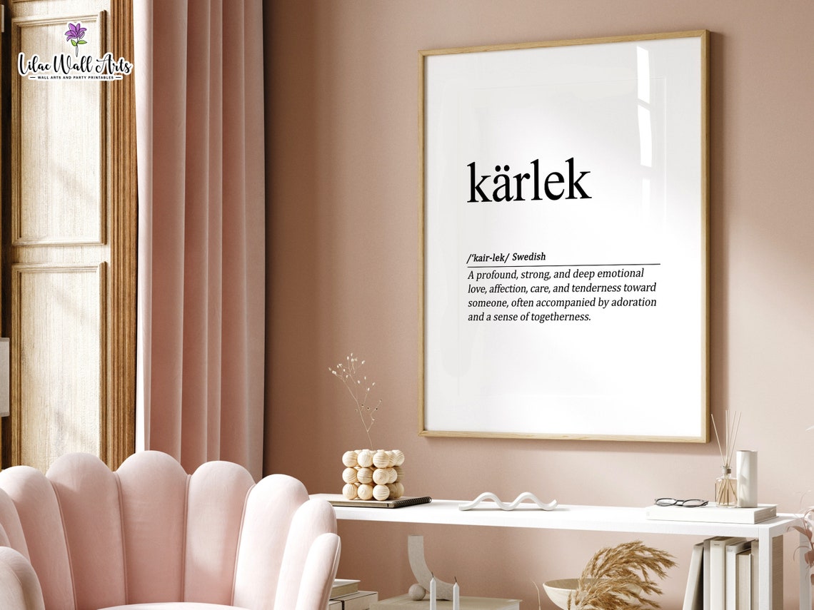 Karlek Swedish Definition Minimalist Word Art Nordic Love Poster - Image 4