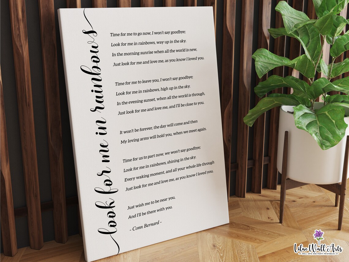 Look For Me In Rainbows Memorial Quote Art Print - Image 6