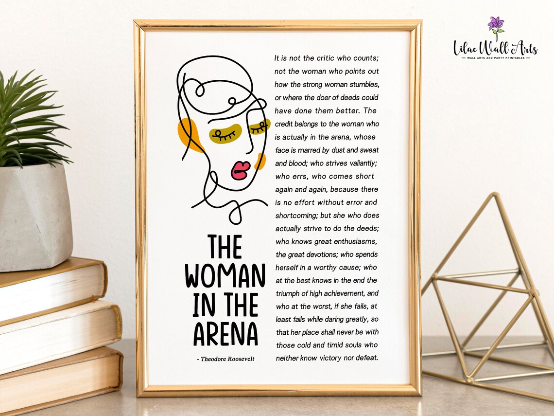 The Woman in the Arena Theodore Roosevelt Empowering Quote Poster - Image 6