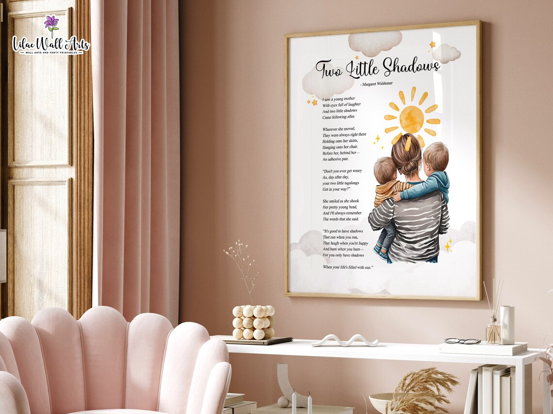 Two Little Shadows Poem for Mom Art Print - Image 5