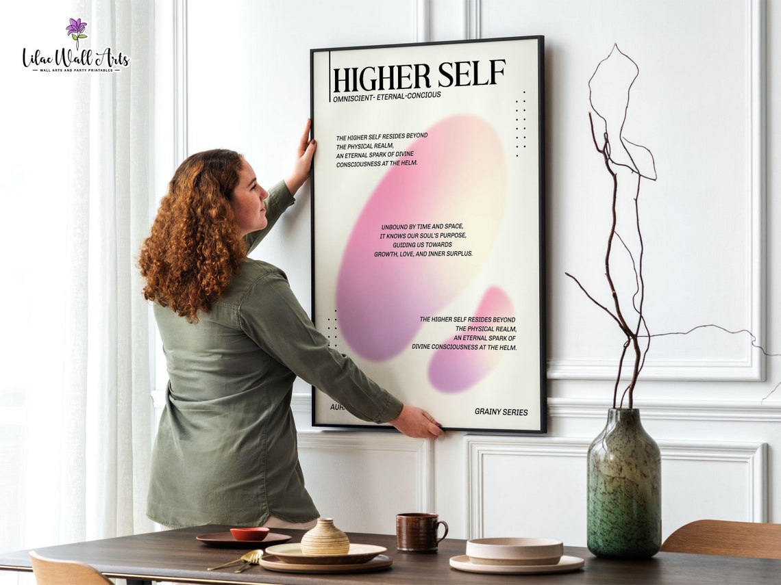Higher Self Pink Aura Omniscient Eternal Conscious Spiritual Poster - Image 2