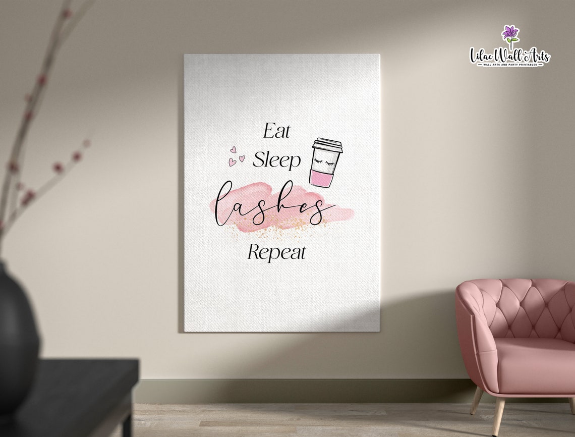 Eat Sleep Lashes Repeat Poster Beauty Salon Lash Tech Wall Decor - Image 6
