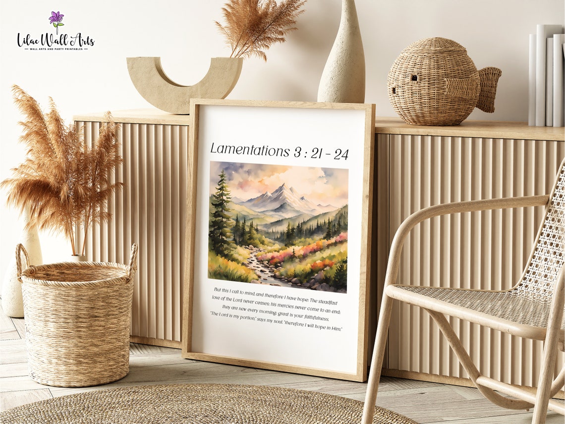 Lamentations 3 23 Print Christian Home Dcor Scripture Faith Wall Art Christian Wall Dcor Modern Christian Print Verse - Image 6
