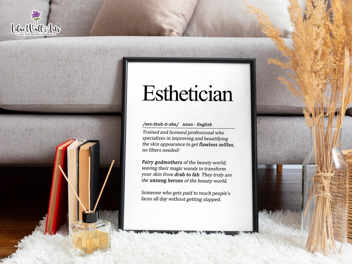 Esthetician Definition Skincare Professional Dictionary Art Poster - Image 3