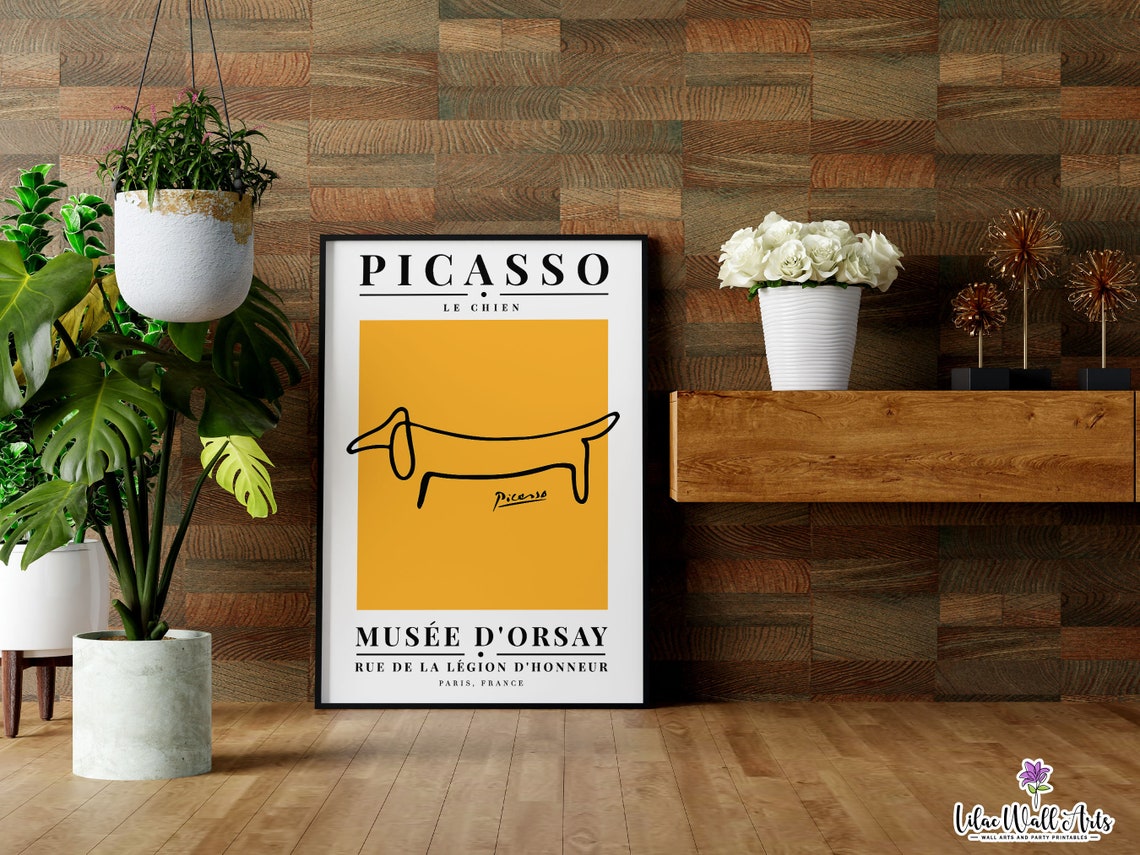 Picasso Dachshund Le Chien Line Drawing Mustard Museum Poster - Image 4
